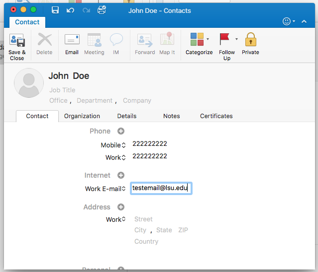 share contacts in outlook 2016 for mac